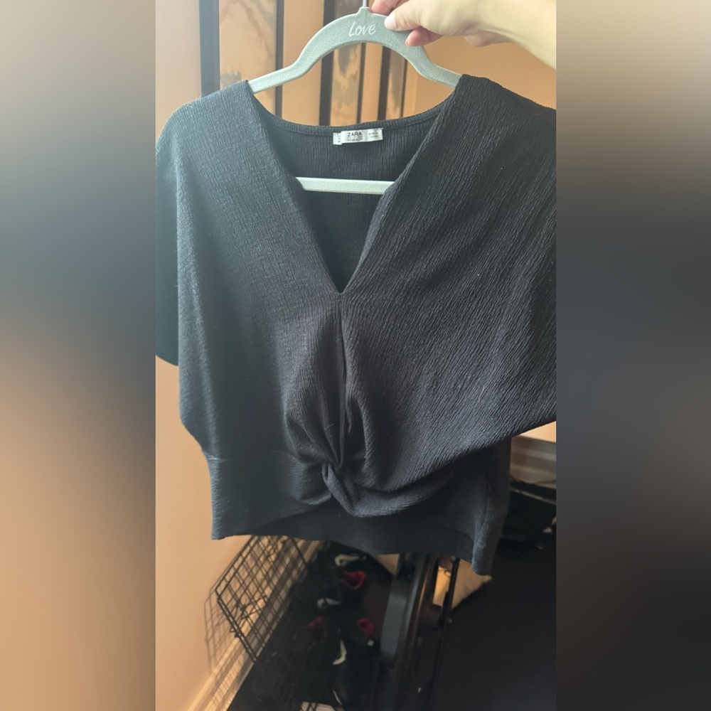 Black Zara crop top